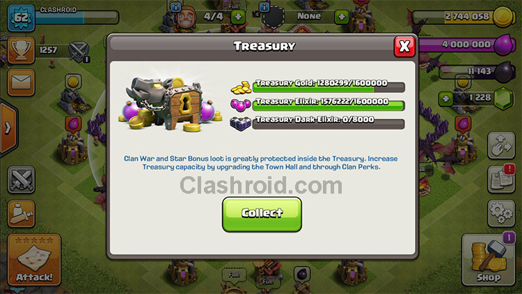 Clash of Clans Treasury, COC Treasury, coc treasury farming, Star Bonus Farming