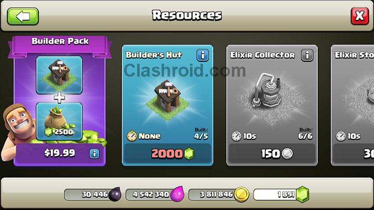 coc builder cost